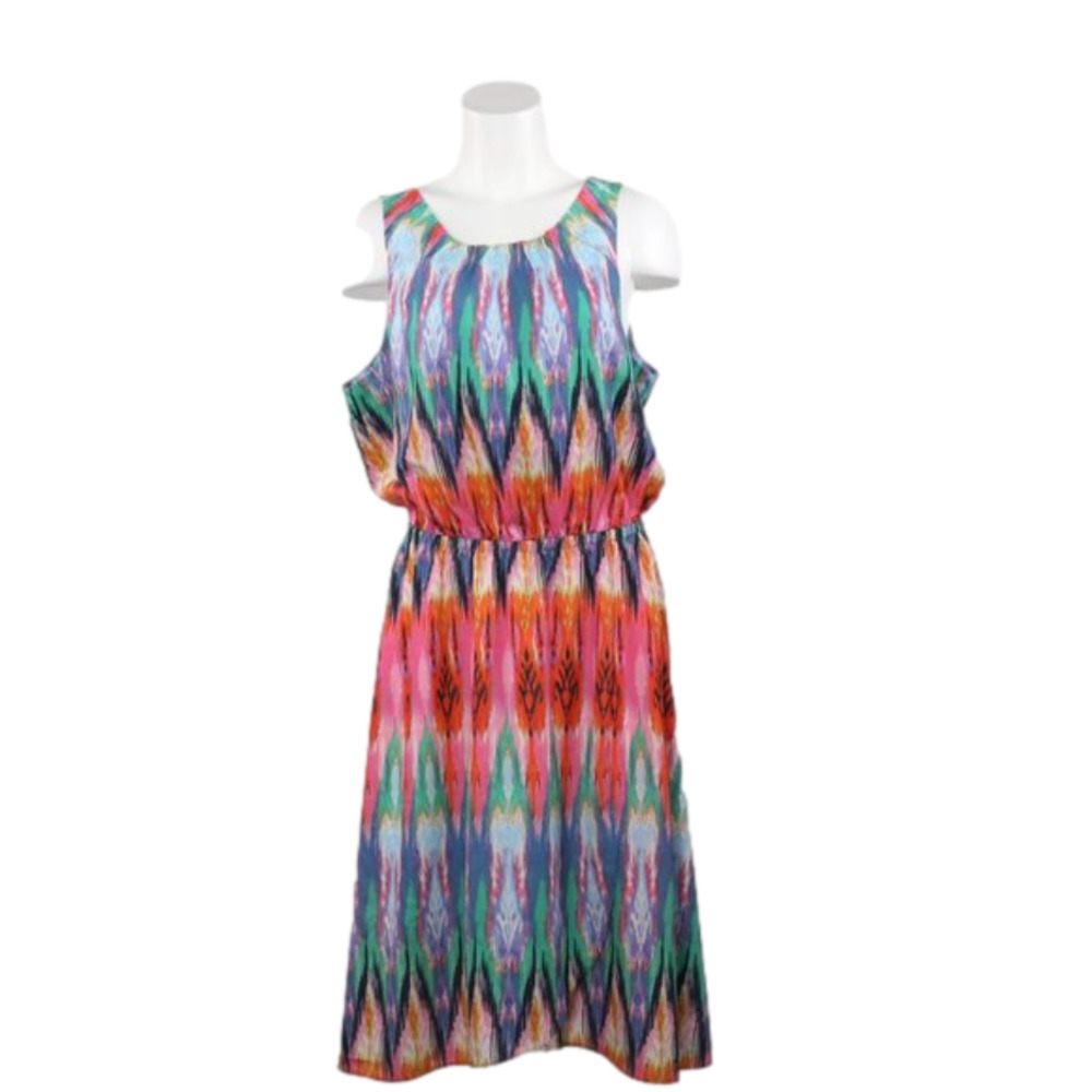 ATHLETA Medium Geometric Women's Dress Blue Green